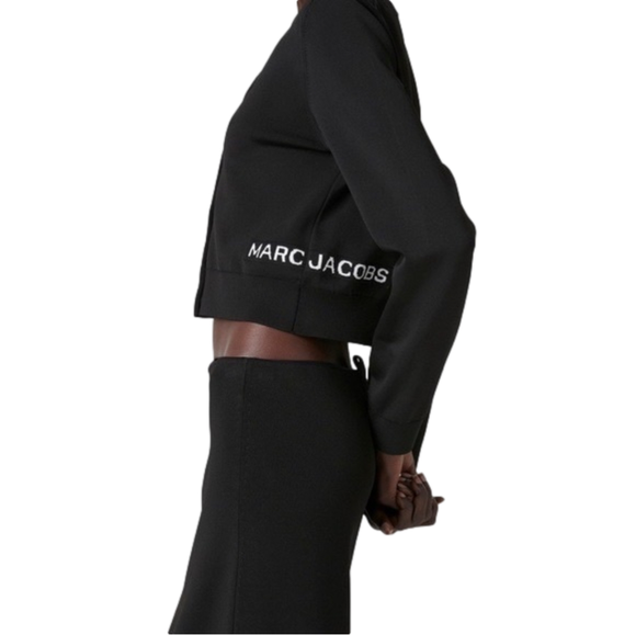 SOLD Marc Jacobs The Cropped Cardigan with Button Placket & Side White Lettering - Picture 13 of 16